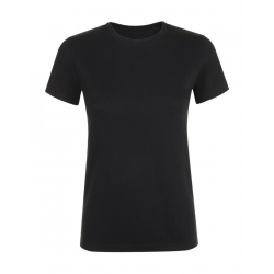 MAGLIA NERA DONNA MANICA CORTA 100% COTONE "M"