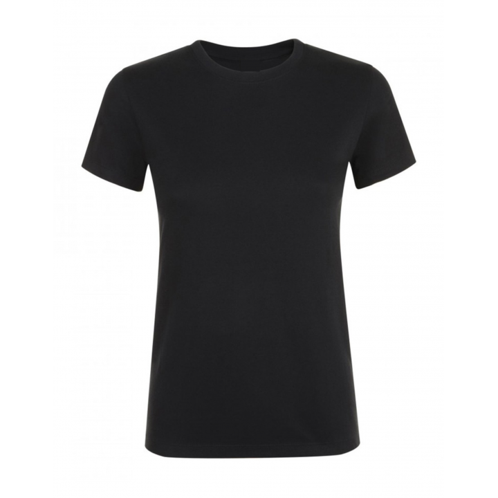 MAGLIA NERA DONNA MANICA CORTA 100% COTONE "S"