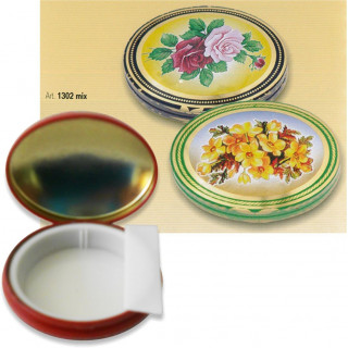 SCATOLINA OVALE IN LATTA FIORI ASSORTITI