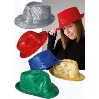 SET CAPPELLI PAILLETTE ORO, ARGENTO , ROSSO E VERDE