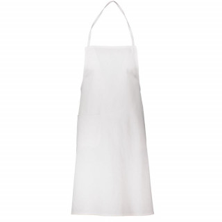 GREMBIULE LUNGO CON PETTORINA BIANCO 100% POLIESTERE