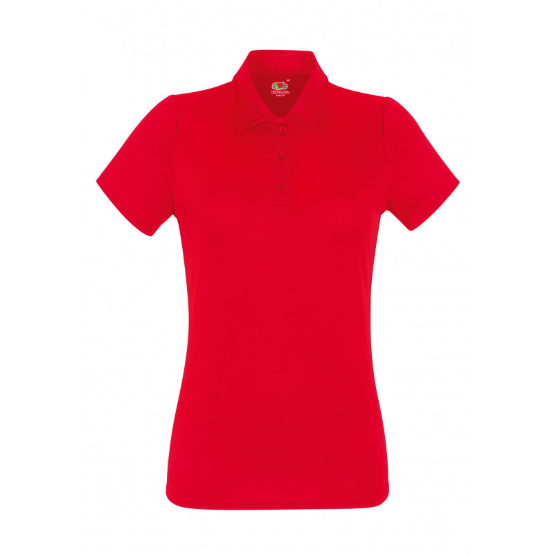PERFORMACE POLO DONNA 100%POLIESTERE "S" ROSSO