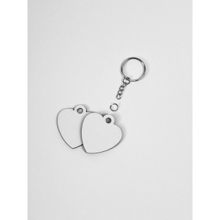 HDF 5x4 cm SPESSORE 3 mm, MEDAGLIA A FORMA DI CUORE, RETRO BIANCO