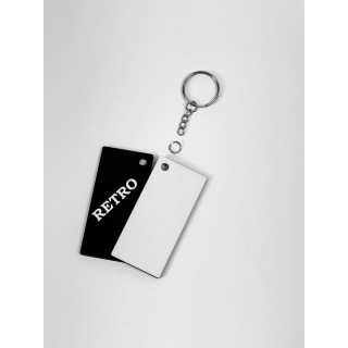 HDF PORTACHIAVI RETTANGOLARE 7,5X3,6 cm SPESSORE  3 mm , RETRO NERO PER LA SUBLIMAZIONE