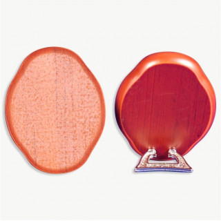 PANNELLO LEGNO LUCIDO OVALE  SFIANCATO CON PIEDINO IN METALLO