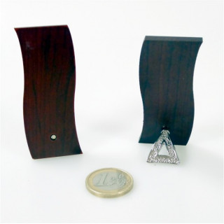 PANNELLO LEGNO LUCIDO ONDULATO CON PIEDINO IN METALLO