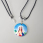 COLLANA CON PENDENTE IN LEGNO BIANCO SACRO CUORE MARIA