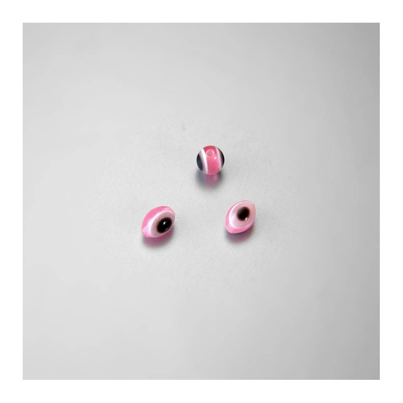 PERLE IN PLASTICA OCCHI DI LINCE COLORE ROSA 6x8 mm -  Confezione da 1000 PZ.