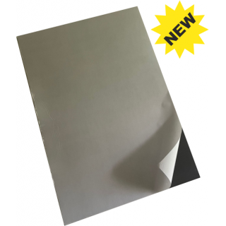 FOGLIO MAGNETE PLASTOFERRITE 35x50 cm CON BIADESIVO SPUGNOSO NERO SPESSORE  TOTALE 2 mm