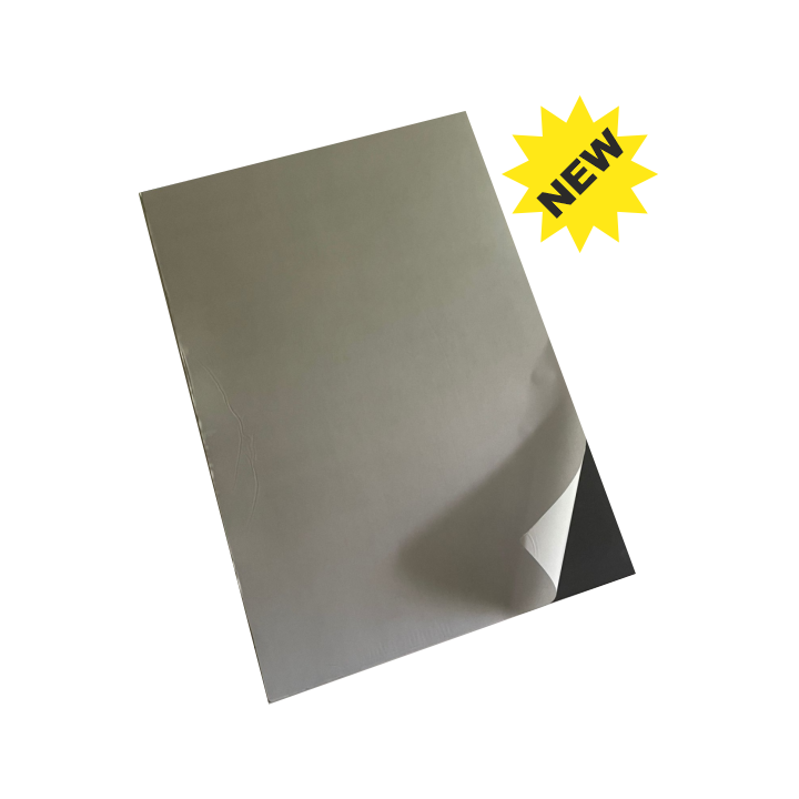 FOGLIO MAGNETE PLASTOFERRITE 35x50 cm CON BIADESIVO SPUGNOSO NERO SPESSORE  TOTALE 2 mm