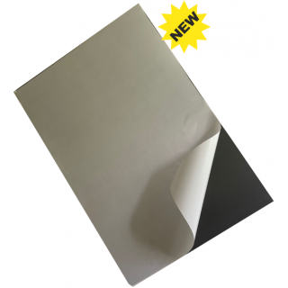 FOGLIO MAGNETE PLASTOFERRITE 35x50 cm CON BIADESIVO SPUGNOSO NERO SPESSORE  TOTALE 3 mm