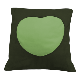 FODERA 45x45 cm TESSUTO EFFETTO VELLUTO CON CUORE SIMILPELLE DA SUBLIMARE