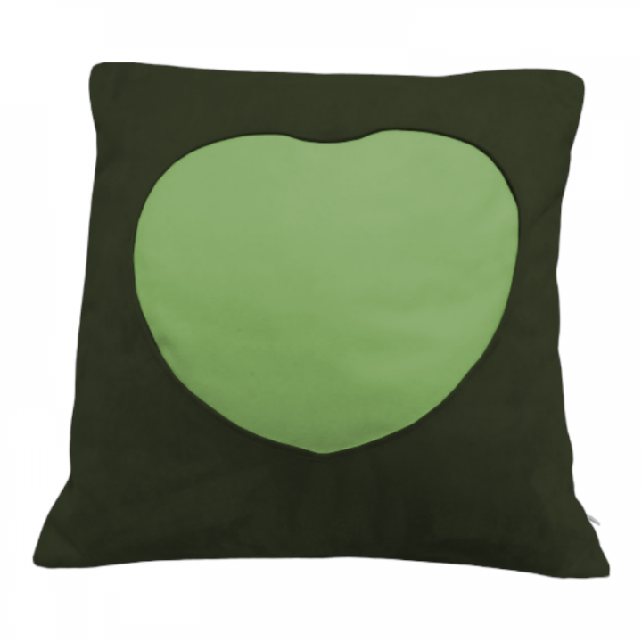 FODERA 45x45 cm TESSUTO EFFETTO VELLUTO CON CUORE SIMILPELLE DA SUBLIMARE