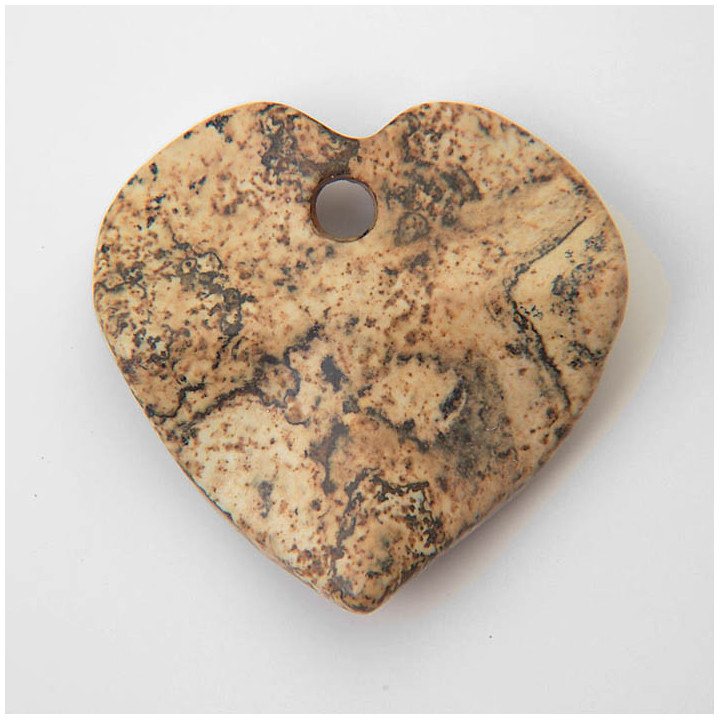 PENDENTE CUORE ONDULATO GRANDE PIETRE ASSORTITE