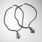 COLLANA IN EMATITE,CON CIONDOLO CON  ANCORA mm.40