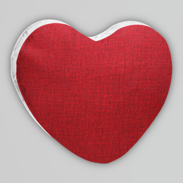 CUSCINO A CUORE IN MICROFIBRA BIANCO, RETRO ROSSO FINE-ART