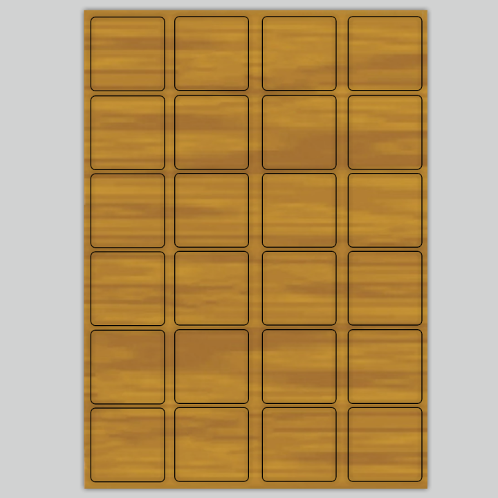 24 TESSERE QUADRATE 55x55 mm IN MDF SUBLIMABILE SU PANNELLO 25x35 cm SPESSORE  3 mm