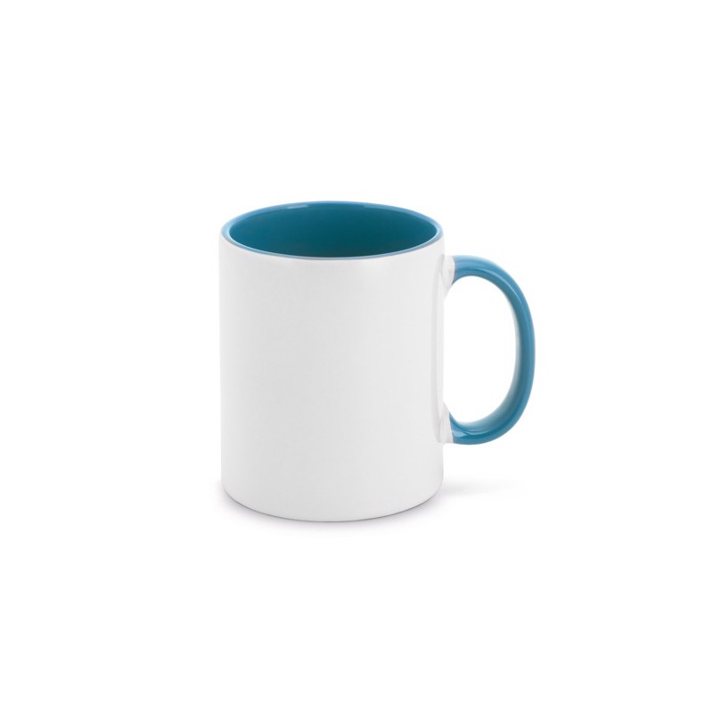 TAZZA BIANCA INTERNO E MANICO AZZURRO (Conf. 12 pz)