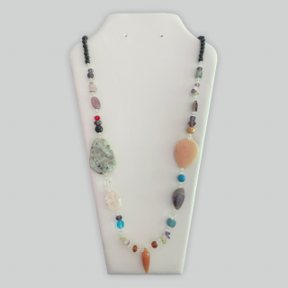 COLLANA PIETRA NATURALE E SEMICRISTALLI 6 PEZZI