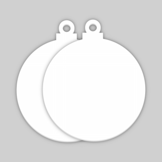Palla pendente in HDF bianco-retro bianco 78x68x3 mm