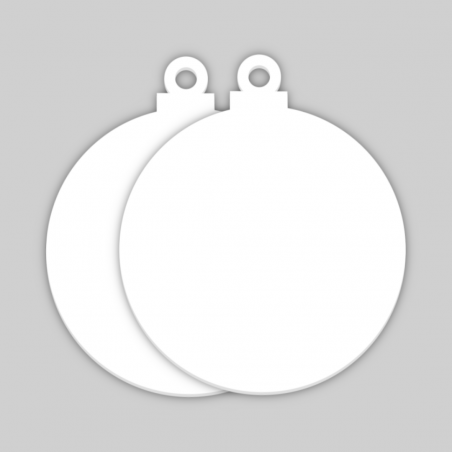 Palla pendente in HDF bianco-retro bianco 78x68x3 mm (1 conf. 20 pz)