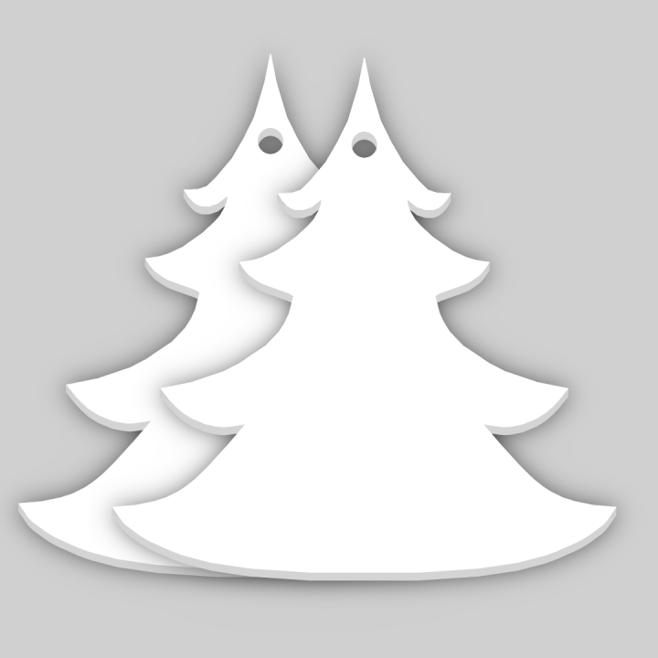 Albero di natale in HDF bianco/bianco 100x100x3 mm