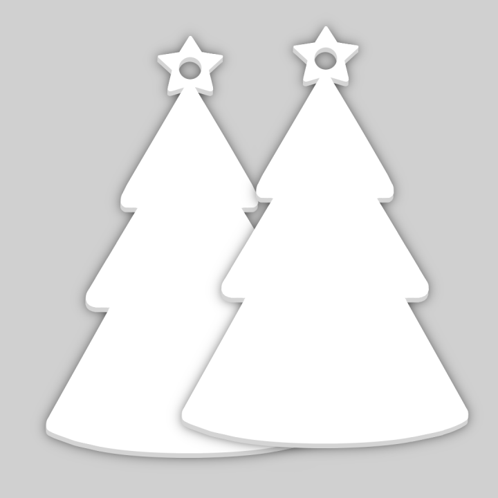 Albero di natale in HDF con stella bianco/bianco 85x68x3 mm