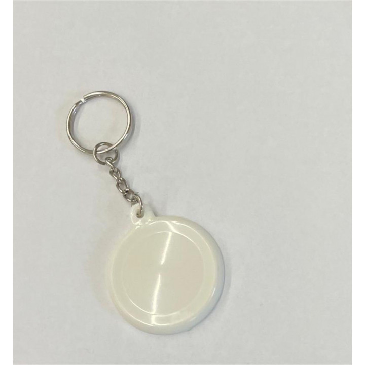 TONDO DIAM 44mm PORTACHIAVI PLASTICA BIANCA & ANELLO