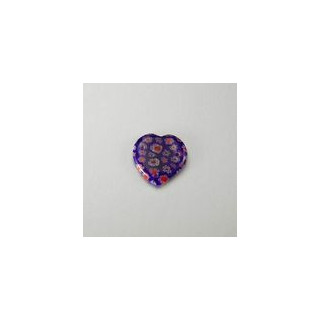 CUORE DI MURRINA BLU - misura 20x21 mm x CROCERA CON 3 BUCHI DA 1 mm