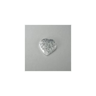 CUORE DI MURRINA BIANCO - misura 20x21 mm x CROCERA CON 3 BUCHI DA 1 mm