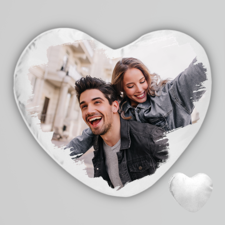 CUSCINO A CUORE IN MICROFIBRA  BIANCO, RETRO BIANCO