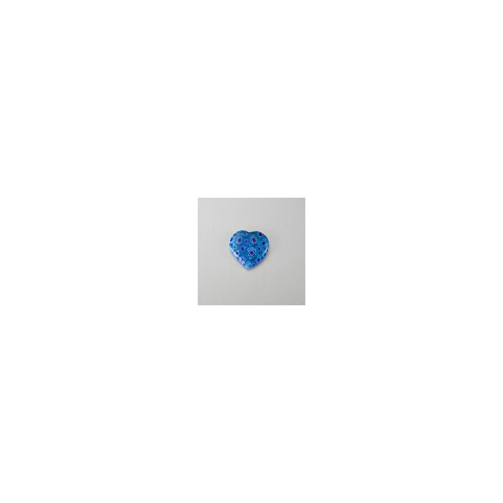 CUORE DI MURRINA VERDE - misura 20x21 mm x CROCERA CON 3 BUCHI DA 1 mm