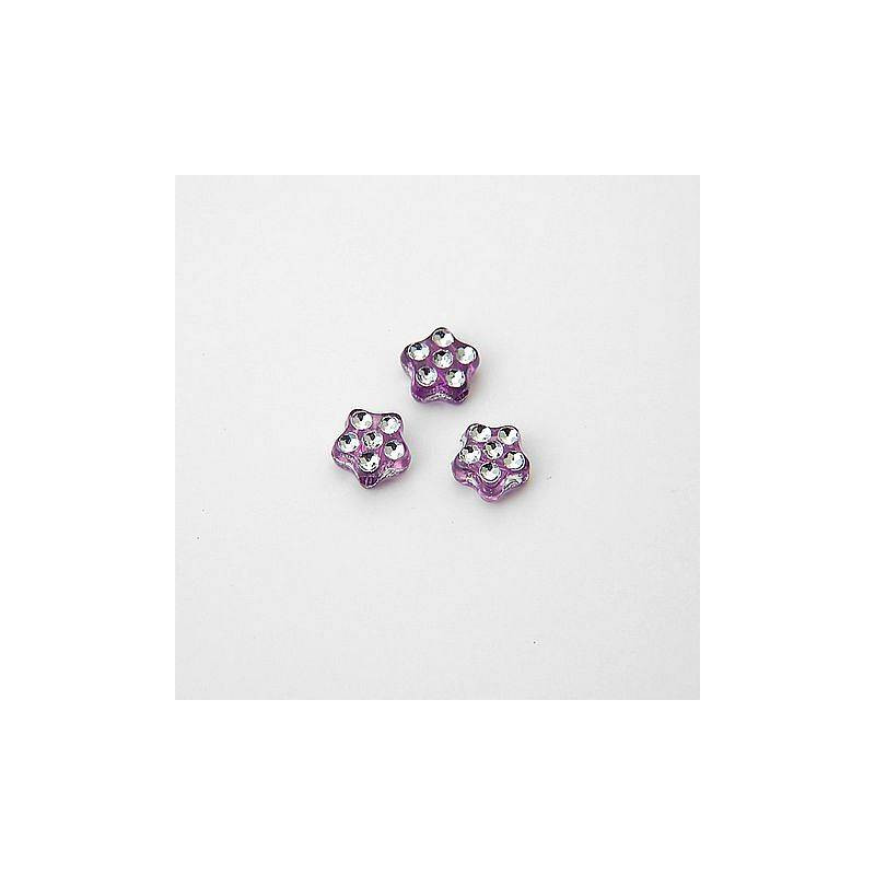 GRANI IN PLASTICA A FORMA DI FIORE VIOLA  Ø 8 mm -  1 KG   6600 PZ