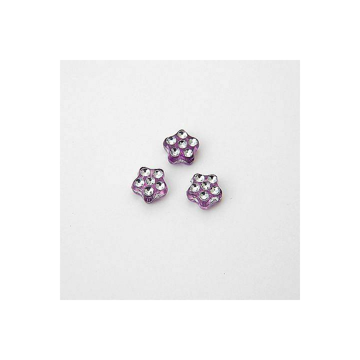 GRANI IN PLASTICA A FORMA DI FIORE VIOLA  Ø 8 mm. CONFEZIONE DA 0,5 kg