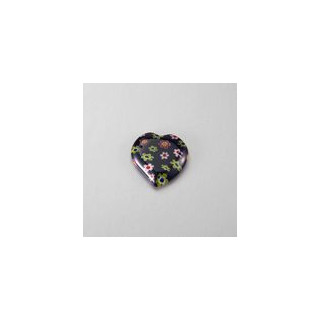 CUORE DI MURRINA NERO - misura 20x21 mm x CROCERA CON 3 BUCHI DA 1 mm
