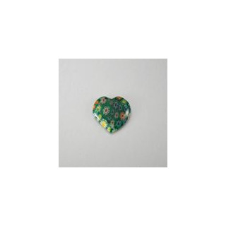 CUORE DI MURRINA AZZURRO - misura 20x21 mm x CROCERA CON 3 BUCHI DA 1 mm