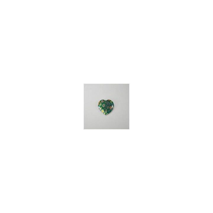 CUORE DI MURRINA AZZURRO - misura 20x21 mm x CROCERA CON 3 BUCHI DA 1 mm