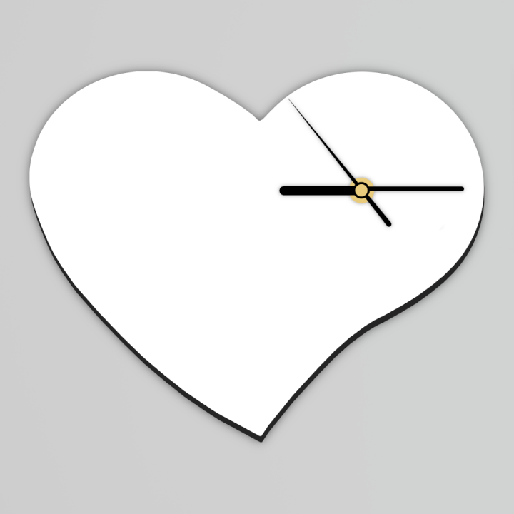 OROLOGIO IN MDF 19,8x16 cm A FORMA DI CUORE COMPLETO DI MOVIMENTO E LANCETTE