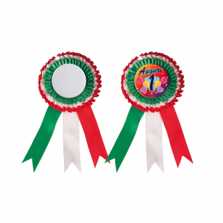 COCCARDA GRANDE TRIPLA TRICOLORE CON CERAMICA TRATTATA PER LA SUBLIMAZIONE