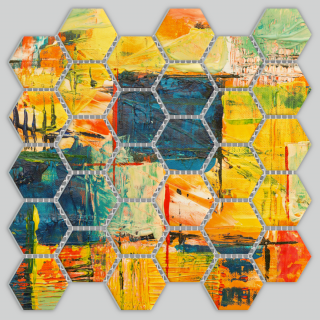 MATTONELLA PER LA SUBLIMAZIONE ESAGONALE 5x5 CON RETE