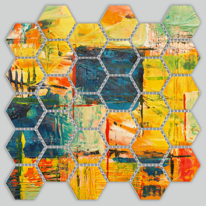 MATTONELLA PER LA SUBLIMAZIONE ESAGONALE 5x5 CON RETE