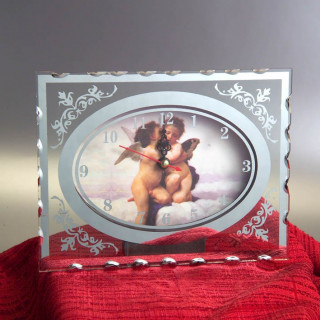 OROLOGIO RETTANGOLARE GRANDE CON IMMAGINE PRIMO BACIO