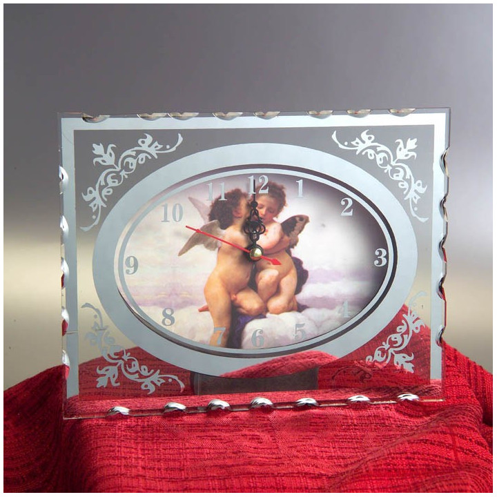 OROLOGIO RETTANGOLARE GRANDE CON IMMAGINE PRIMO BACIO