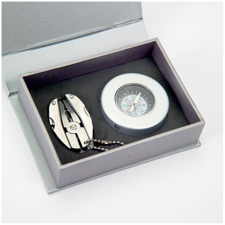 CUSTODIA CON PINZA PIEGHEVOLE CON BUSSOLA CON TORCIA