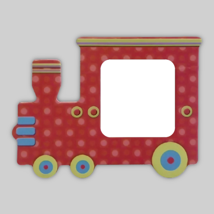 PORTAFOTO MAGNETICO CON CARTONCINO A FORMA DI TRENINO 9X7 CM