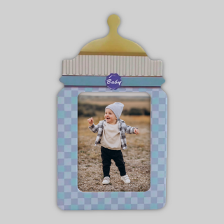 PORTAFOTO MAGNETICO CON CARTONCINO A FORMA DI BIBERON 5,5X9,5 CM