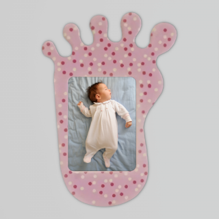 PORTAFOTO MAGNETICO CON CARTONCINO A FORMA DI PIEDE 7X10,5 CM