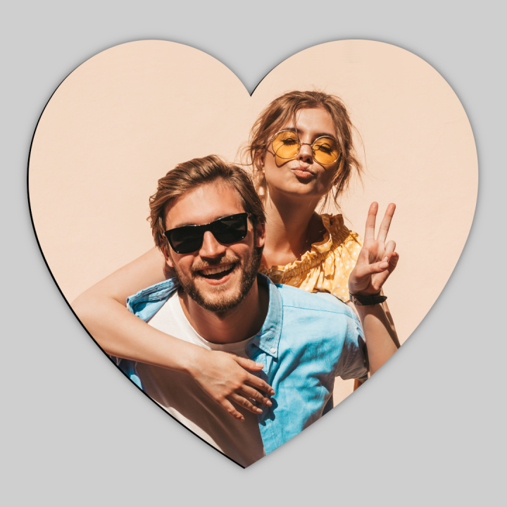 CUORE GRANDE IN HDF 20X19 cm SPESSORE  6 mm, RETRO NERO PER LA SUBLIMAZIONE