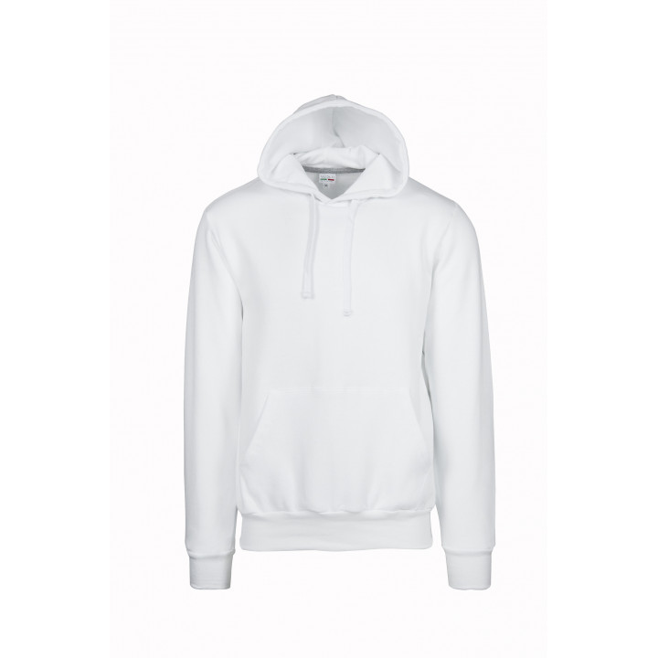 FELPA CON CAPPUCCIO BIANCA "XXL" 100% POLIESTERE 270 GR.