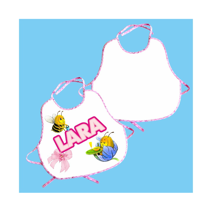 BAVAGLINO DA BIMBO CON LACCI DA PERSONALIZZARE IN SUBLIMAZIONE 28x29 cm COLORI ASSORTITI